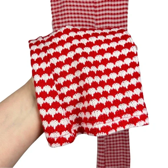 ZARA High Waisted Gingham Plaid Groovy Knit Flare Legging Pants